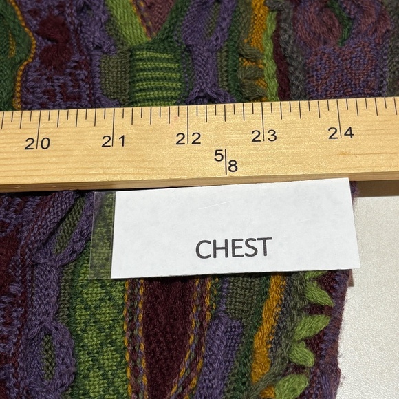 VTG COOGI Australia Men 100% Wool 3D Chunky CrewNeck Sweater Sz L/ XL Cosby Rare - Picture 13 of 14